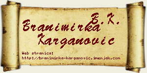 Branimirka Karganović vizit kartica
